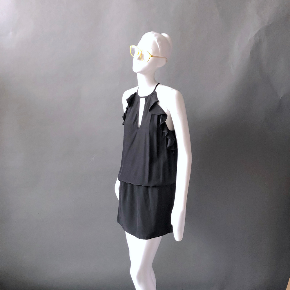 Black Satin Crepe Amanda Uprichard Dress sz P XS